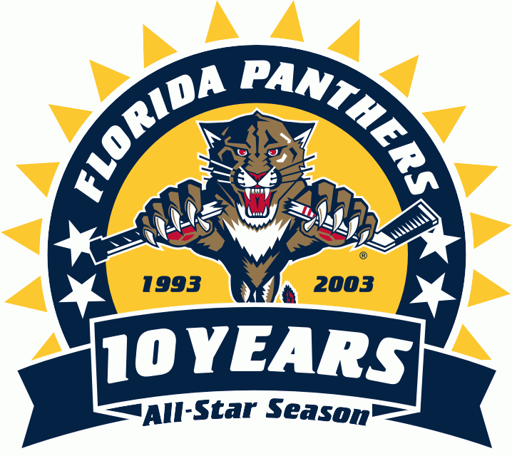 Florida Panthers 2002 03 Anniversary Logo iron on paper